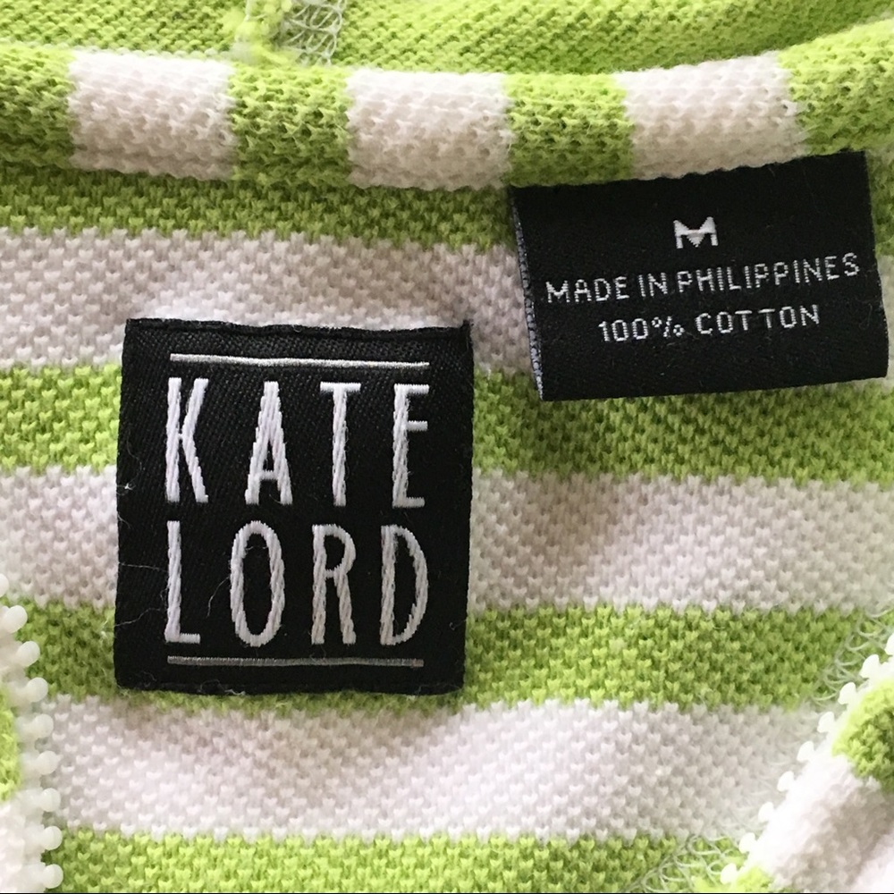 KATE LORD Green Striped Hoodie Size M - Picture 8 of 9